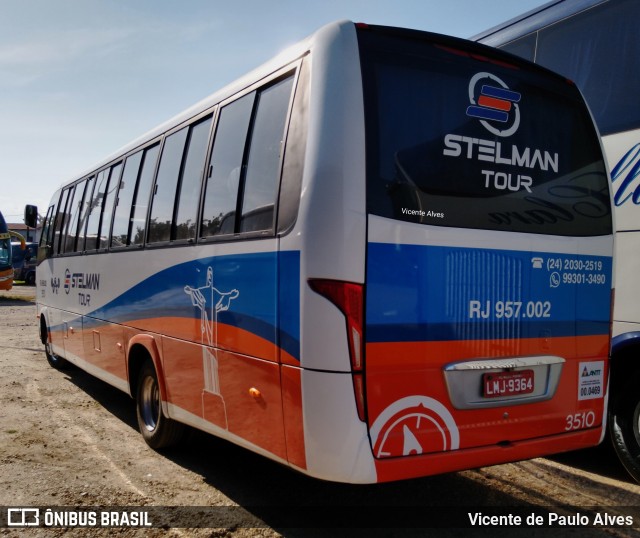 Stelman Tour Transporte Rodoviário de Passageiros RJ 959.002 na cidade de Aparecida, São Paulo, Brasil, por Vicente de Paulo Alves. ID da foto: 10492043.