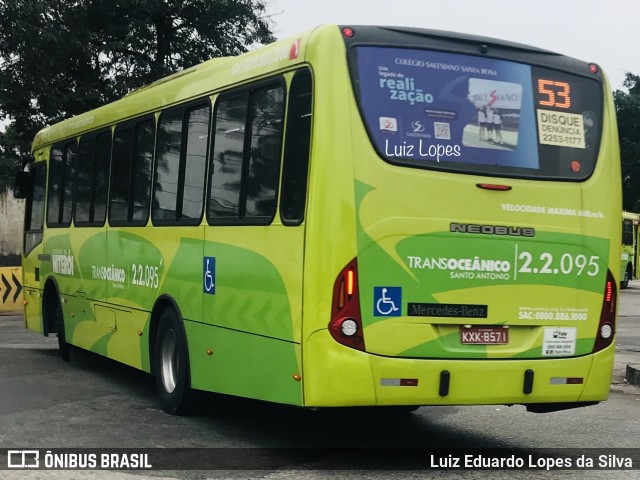 Santo Antônio Transportes Niterói 2.2.095 na cidade de Niterói, Rio de Janeiro, Brasil, por Luiz Eduardo Lopes da Silva. ID da foto: 10492332.