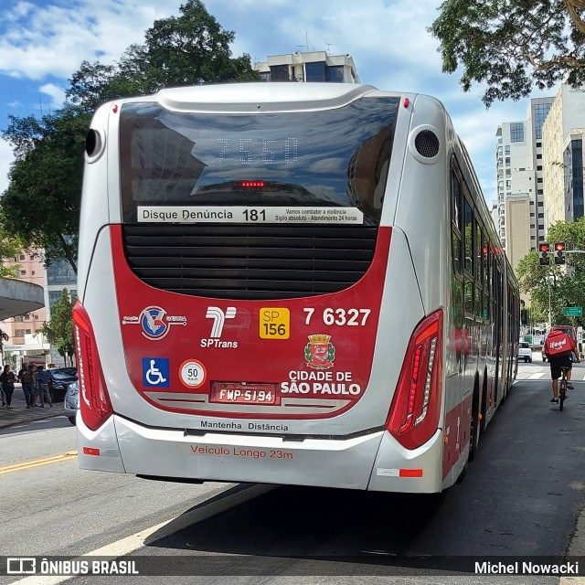 Viação Gatusa Transportes Urbanos 7 6327 na cidade de São Paulo, São Paulo, Brasil, por Michel Nowacki. ID da foto: 10493957.
