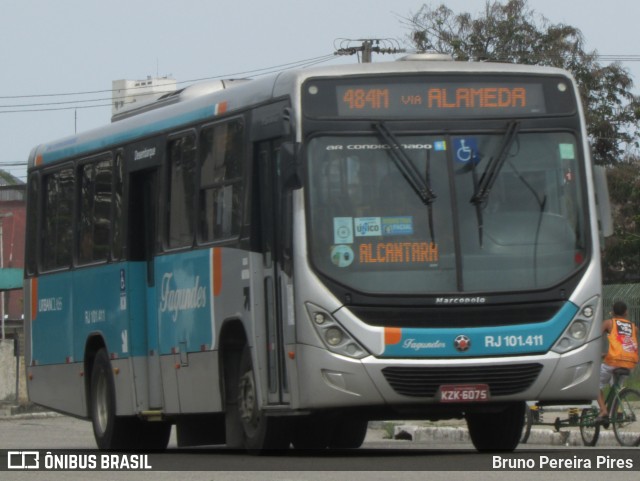 Auto Ônibus Fagundes RJ 101.411 na cidade de Niterói, Rio de Janeiro, Brasil, por Bruno Pereira Pires. ID da foto: 10493086.