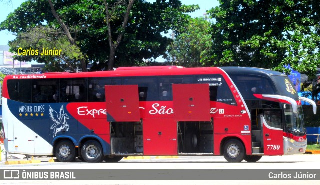 Expresso São Luiz 7780 na cidade de Goiânia, Goiás, Brasil, por Carlos Júnior. ID da foto: 10491732.