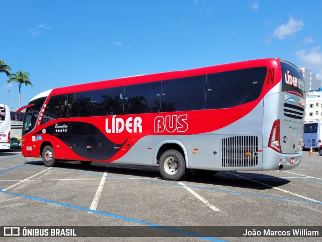 Lider Bus 3003 na cidade de Aparecida, São Paulo, Brasil, por João Marcos William. ID da foto: 10438790.