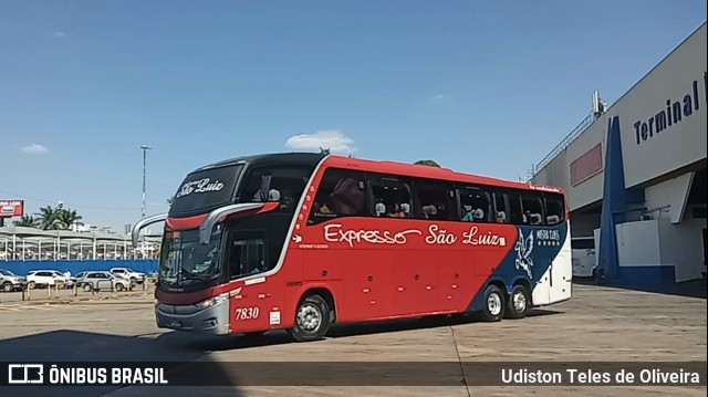 Expresso São Luiz 7830 na cidade de Goiânia, Goiás, Brasil, por Udiston Teles de Oliveira. Número da foto: #10437574.