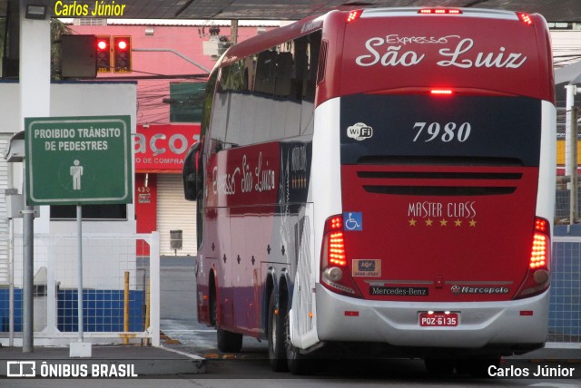 Expresso São Luiz 7980 na cidade de Goiânia, Goiás, Brasil, por Carlos Júnior. Número da foto: #10498640.