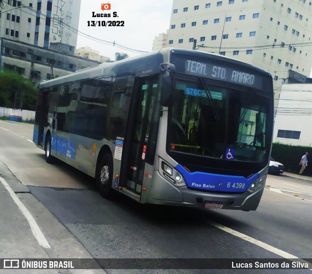 Viação Paratodos > São Jorge > Metropolitana São Paulo > Mobibrasil 6 4398 na cidade de São Paulo, São Paulo, Brasil, por Lucas Santos da Silva. Número da foto: #10498783.