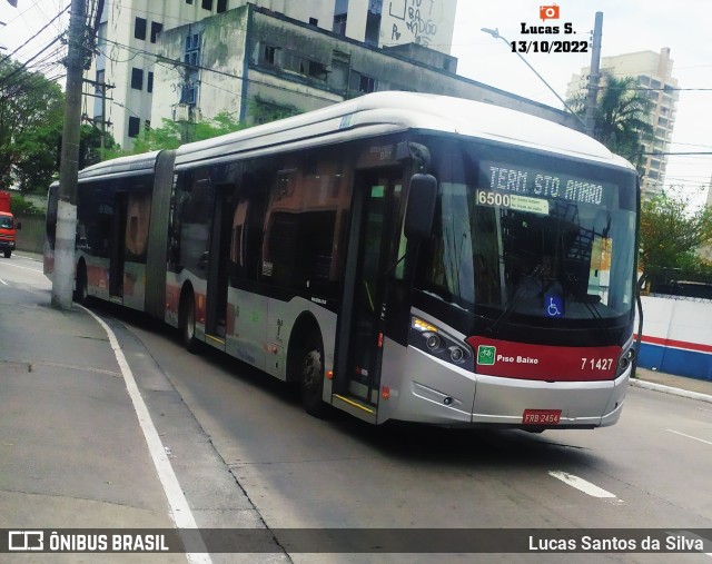 Viação Campo Belo 7 1427 na cidade de São Paulo, São Paulo, Brasil, por Lucas Santos da Silva. ID da foto: 10498798.