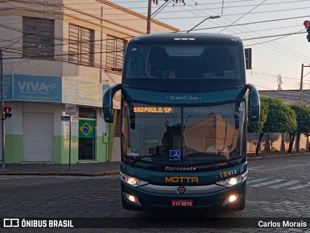 Viação Motta 18013 na cidade de Presidente Venceslau, São Paulo, Brasil, por Carlos Morais. ID da foto: 10498133.