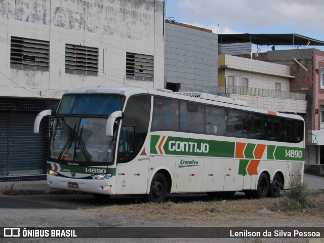 Empresa Gontijo de Transportes 14890 na cidade de Caruaru, Pernambuco, Brasil, por Lenilson da Silva Pessoa. ID da foto: 10498008.