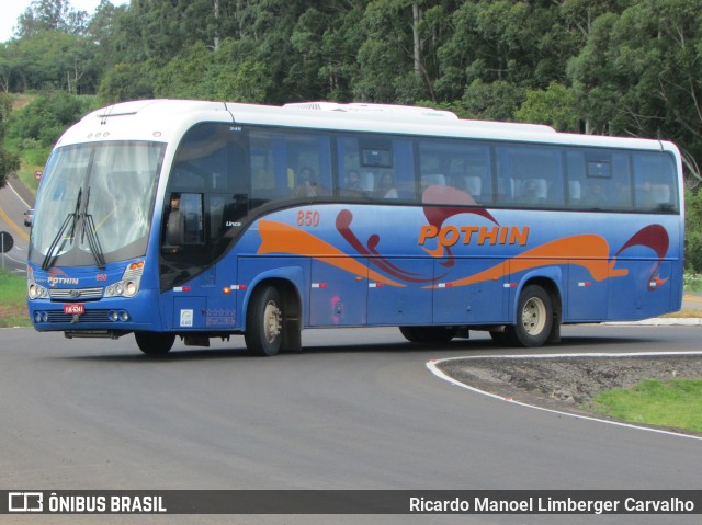 Pothin Transportes Coletivos e Turismo 850 na cidade de Rio Pardo, Rio Grande do Sul, Brasil, por Ricardo Manoel Limberger Carvalho. ID da foto: 10500363.