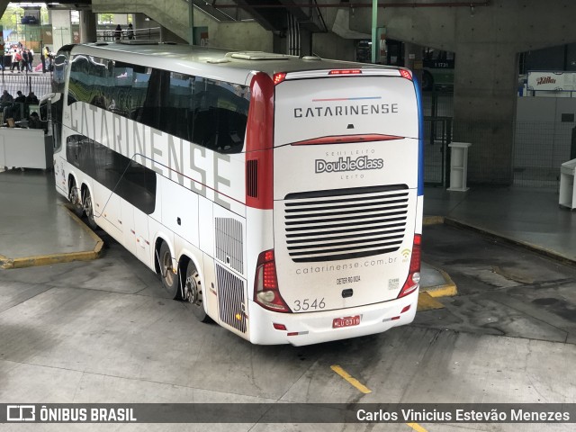 Auto Viação Catarinense 3546 na cidade de São Paulo, São Paulo, Brasil, por Carlos Vinicius Estevão Menezes. ID da foto: 10502829.