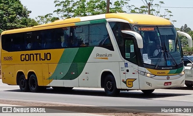 Empresa Gontijo de Transportes 19285 na cidade de Betim, Minas Gerais, Brasil, por Hariel BR-381. Número da foto: #10503660.