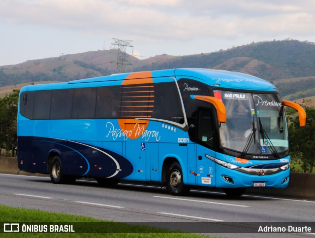 Empresa de Ônibus Pássaro Marron 5051 na cidade de Roseira, São Paulo, Brasil, por Adriano Duarte. ID da foto: 10501596.