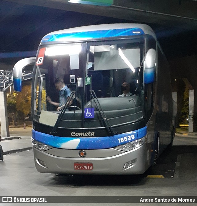 Viação Cometa 18520 na cidade de São Paulo, São Paulo, Brasil, por Andre Santos de Moraes. Número da foto: #10505984.