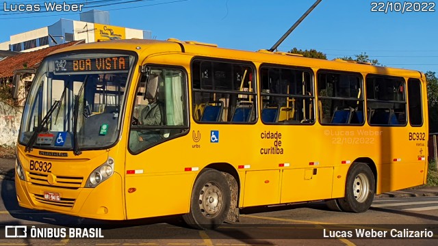 Transporte Coletivo Glória BC932 na cidade de Curitiba, Paraná, Brasil, por Lucas Weber Calizario. Número da foto: #10506620.