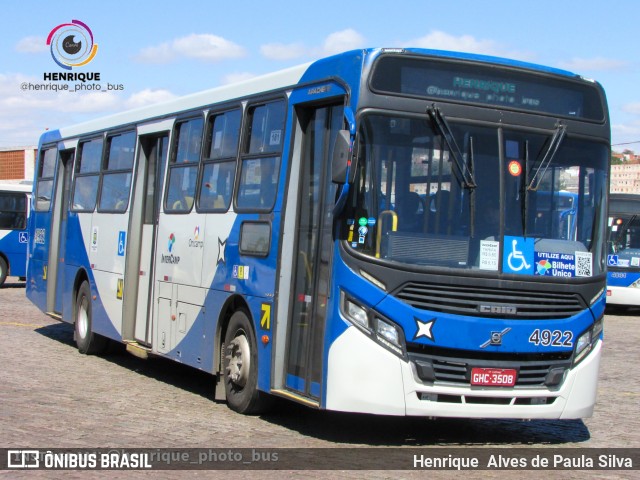 Onicamp Transporte Coletivo 4922 na cidade de Campinas, São Paulo, Brasil, por Henrique Alves de Paula Silva. ID da foto: 10504587.