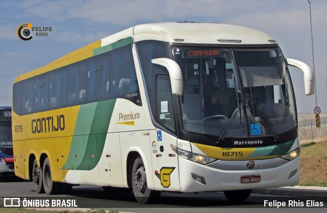 Empresa Gontijo de Transportes 18715 na cidade de Campinas, São Paulo, Brasil, por Felipe Rhis Elias. ID da foto: 10505949.