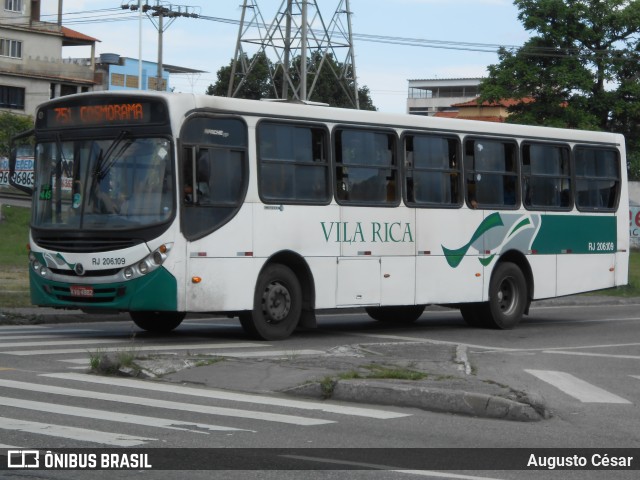 Viação Vila Rica RJ 206.109 na cidade de Nova Iguaçu, Rio de Janeiro, Brasil, por Augusto César. ID da foto: 10507670.