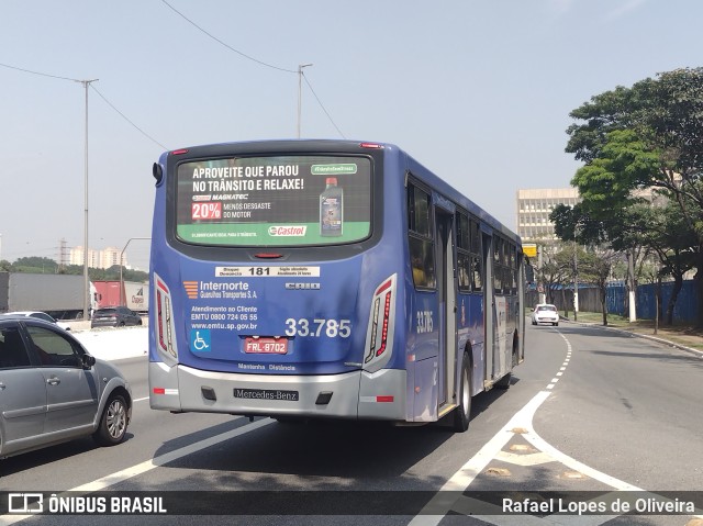 Guarulhos Transportes 33.785 na cidade de São Paulo, São Paulo, Brasil, por Rafael Lopes de Oliveira. ID da foto: 10504339.