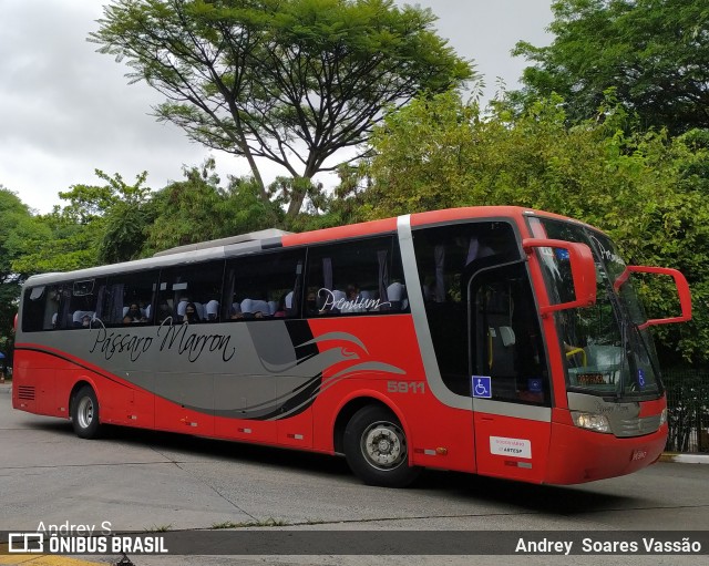 Empresa de Ônibus Pássaro Marron 5911 na cidade de São Paulo, São Paulo, Brasil, por Andrey  Soares Vassão. Número da foto: #10507692.