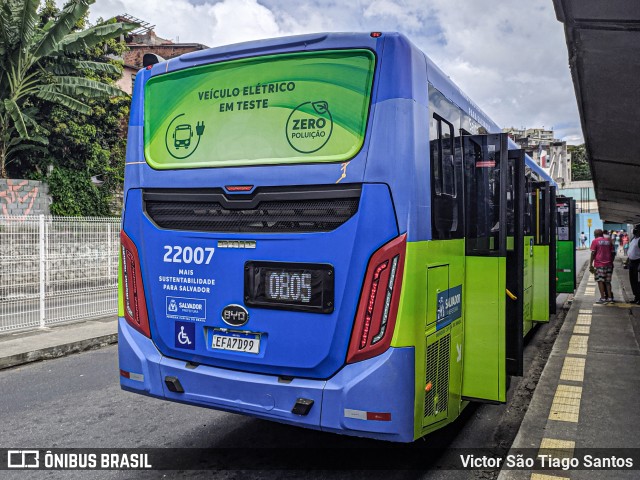 OT Trans - Ótima Salvador Transportes 22007 na cidade de Salvador, Bahia, Brasil, por Victor São Tiago Santos. ID da foto: 10506472.