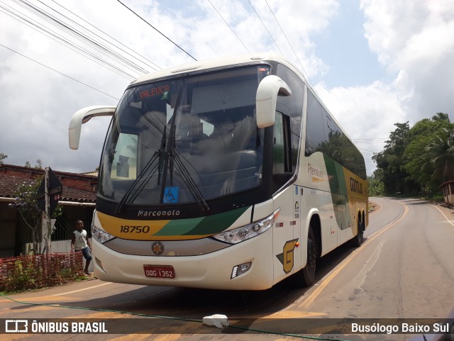 Empresa Gontijo de Transportes 18750 na cidade de Ituberá, Bahia, Brasil, por Busólogo Baixo Sul. Número da foto: #10504705.