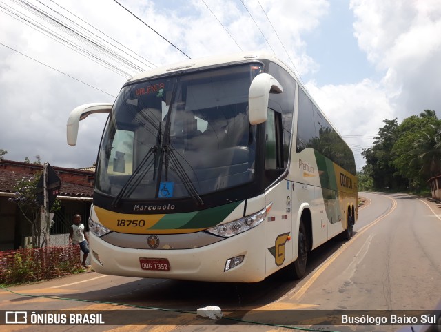 Empresa Gontijo de Transportes 18750 na cidade de Ituberá, Bahia, Brasil, por Busólogo Baixo Sul. ID da foto: 10504705.