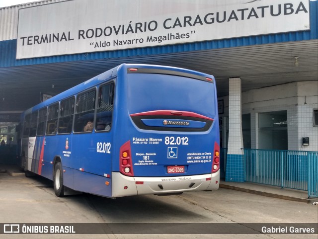 Empresa de Ônibus Pássaro Marron 82.012 na cidade de Caraguatatuba, São Paulo, Brasil, por Gabriel Garves. Número da foto: #10506345.
