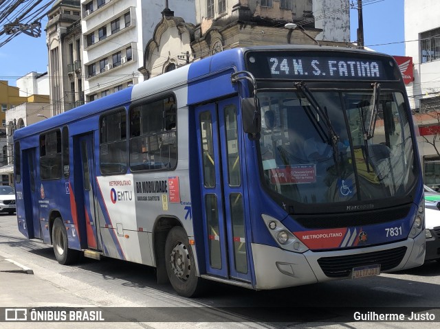 BR Mobilidade Baixada Santista 7831 na cidade de Santos, São Paulo, Brasil, por Guilherme Justo. ID da foto: 10508742.