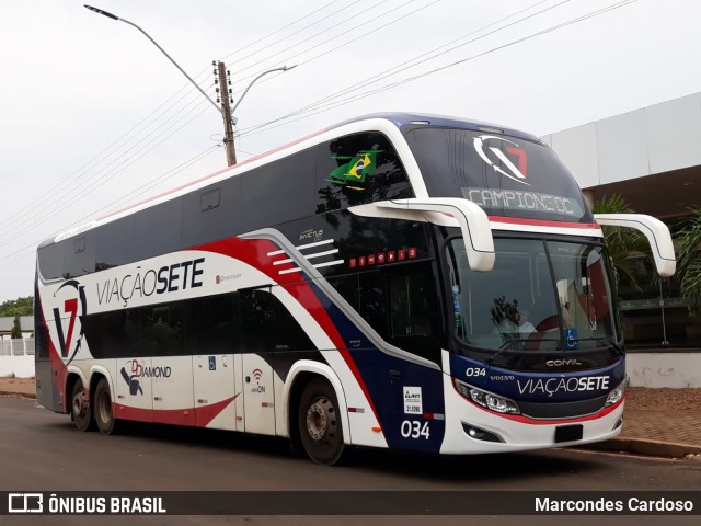 Viação Sete 034 na cidade de Uruçuí, Piauí, Brasil, por Marcondes Cardoso. ID da foto: 10508730.