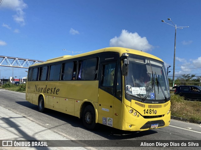 Viação Nordeste 1481 na cidade de Parnamirim, Rio Grande do Norte, Brasil, por Alison Diego Dias da Silva. Número da foto: #10508372.