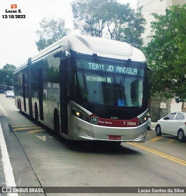 Viação Metrópole Paulista - Zona Sul 7 3904 na cidade de São Paulo, São Paulo, Brasil, por Lucas Santos da Silva. ID da foto: 10507925.