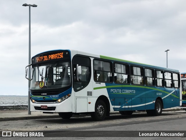 Viação Ponte Coberta RJ 190.107 na cidade de Rio de Janeiro, Rio de Janeiro, Brasil, por Leonardo Alecsander. ID da foto: 10509366.