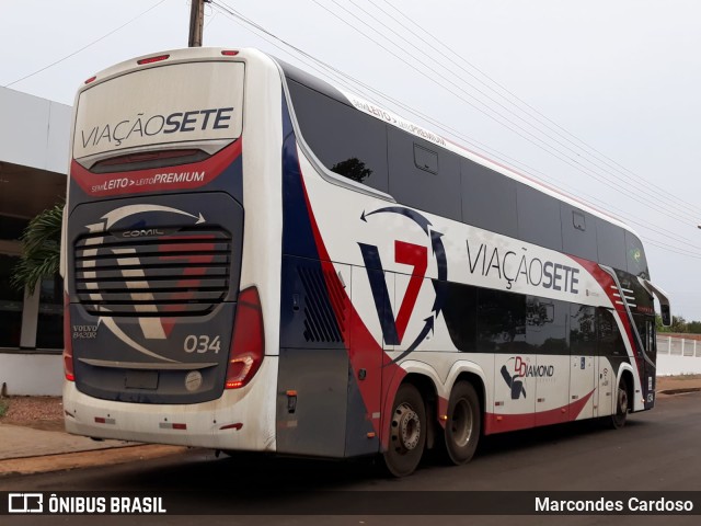 Viação Sete 034 na cidade de Uruçuí, Piauí, Brasil, por Marcondes Cardoso. ID da foto: 10508736.