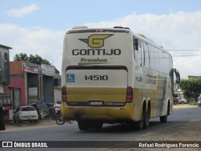 Empresa Gontijo de Transportes 14510 na cidade de Lagarto, Sergipe, Brasil, por Rafael Rodrigues Forencio. ID da foto: 10508172.