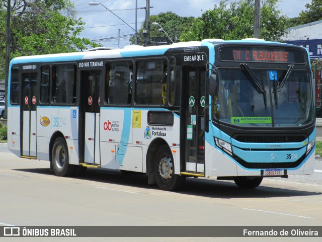 Rota Sol > Vega Transporte Urbano 35274 na cidade de Fortaleza, Ceará, Brasil, por Fernando de Oliveira. ID da foto: 10508728.