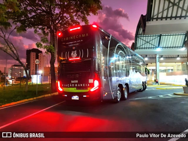 Viação Garcia 86008 na cidade de Franca, São Paulo, Brasil, por Paulo Vitor De Azevedo. Número da foto: #10512593.