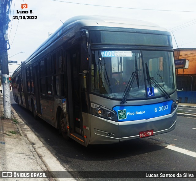 Viação Paratodos > São Jorge > Metropolitana São Paulo > Mobibrasil 6 3003 na cidade de São Paulo, São Paulo, Brasil, por Lucas Santos da Silva. ID da foto: 10514055.