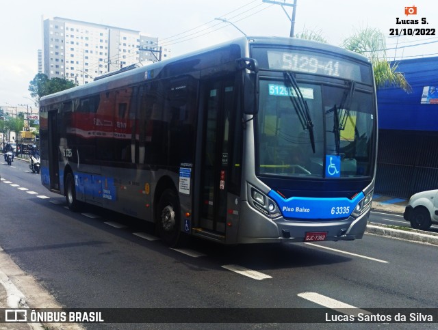 Viação Paratodos > São Jorge > Metropolitana São Paulo > Mobibrasil 6 3335 na cidade de São Paulo, São Paulo, Brasil, por Lucas Santos da Silva. Número da foto: #10514057.