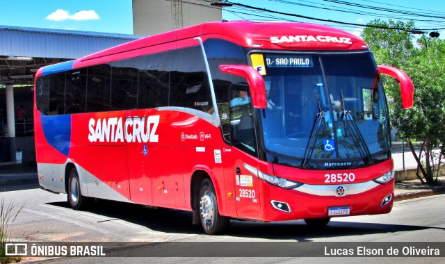 Viação Santa Cruz 28520 na cidade de Alfenas, Minas Gerais, Brasil, por Lucas Elson de Oliveira. ID da foto: 10514891.