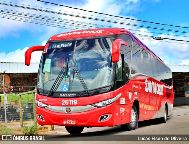 Viação Santa Cruz 26119 na cidade de Alfenas, Minas Gerais, Brasil, por Lucas Elson de Oliveira. Número da foto: #10514556.