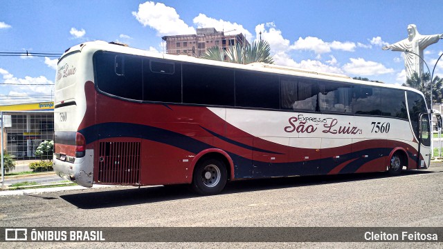 Expresso São Luiz 7560 na cidade de Rio Verde, Goiás, Brasil, por Cleiton Feitosa. ID da foto: 10518436.