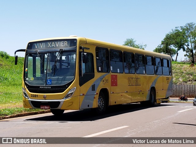 TCGL - Transportes Coletivos Grande Londrina 3381 na cidade de Londrina, Paraná, Brasil, por Victor Lucas de Matos Lima. Número da foto: #10519343.