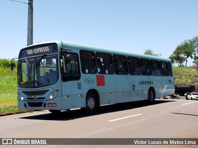 TCGL - Transportes Coletivos Grande Londrina 1109 na cidade de Londrina, Paraná, Brasil, por Victor Lucas de Matos Lima. Número da foto: #10519281.