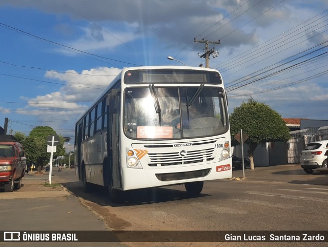 Transvida Transporte Coletivo 1836 na cidade de Ji-Paraná, Rondônia, Brasil, por Gian Lucas  Santana Zardo. Número da foto: #10519007.