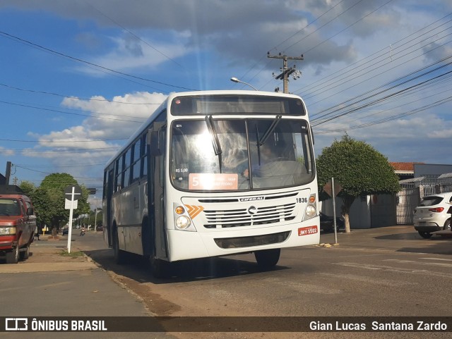 Transvida Transporte Coletivo 1836 na cidade de Ji-Paraná, Rondônia, Brasil, por Gian Lucas  Santana Zardo. ID da foto: 10519007.