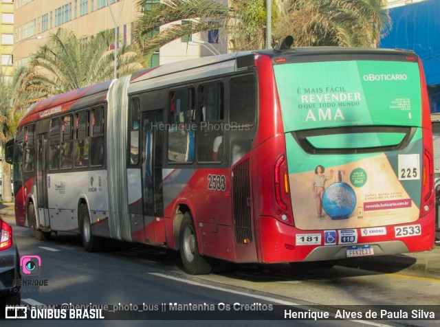 Expresso CampiBus 2533 na cidade de Campinas, São Paulo, Brasil, por Henrique Alves de Paula Silva. Número da foto: #10519752.