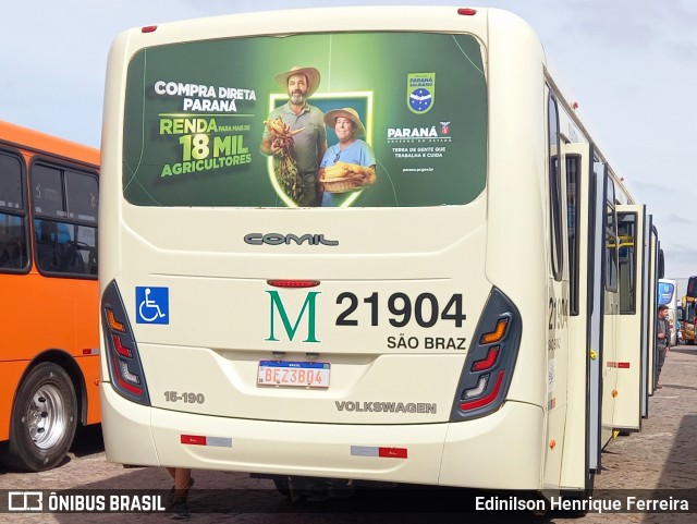 Auto Viação São Braz 21904 na cidade de Curitiba, Paraná, Brasil, por Edinilson Henrique Ferreira. ID da foto: 10521681.