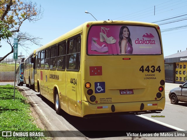 TCGL - Transportes Coletivos Grande Londrina 4434 na cidade de Londrina, Paraná, Brasil, por Victor Lucas de Matos Lima. Número da foto: #10520009.