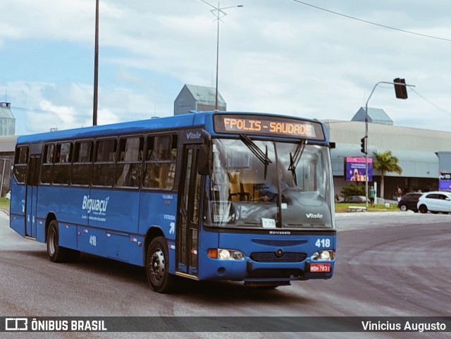 Biguaçu Transportes Coletivos Administração e Participação 418 na cidade de Florianópolis, Santa Catarina, Brasil, por Vinicius Augusto. Número da foto: #10519783.