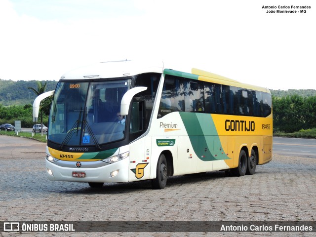 Empresa Gontijo de Transportes 18455 na cidade de João Monlevade, Minas Gerais, Brasil, por Antonio Carlos Fernandes. ID da foto: 10521207.